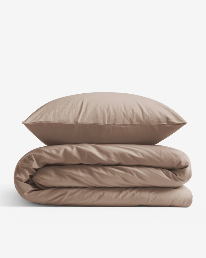 Bettwäsche aus Baumwolle - kaffeebraun