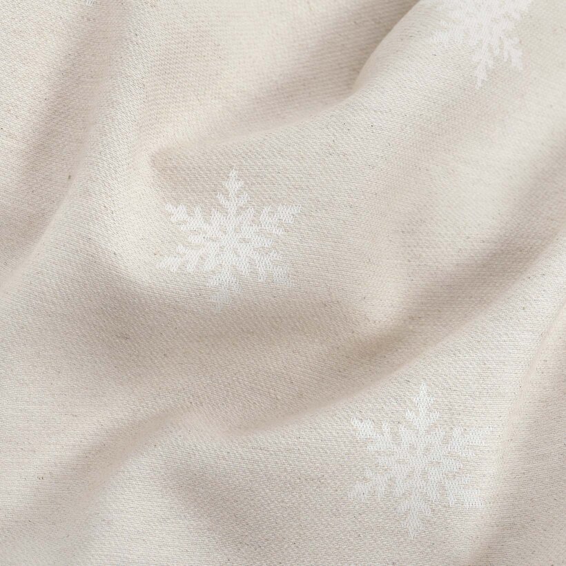 Weihnachtsvorhang Natura - Schneeflocken auf natürlichem