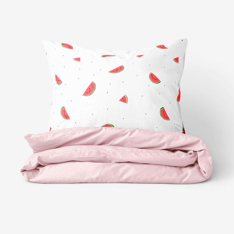 Bettwäsche aus Baumwolle Duo - Melone mit Pudderrosa