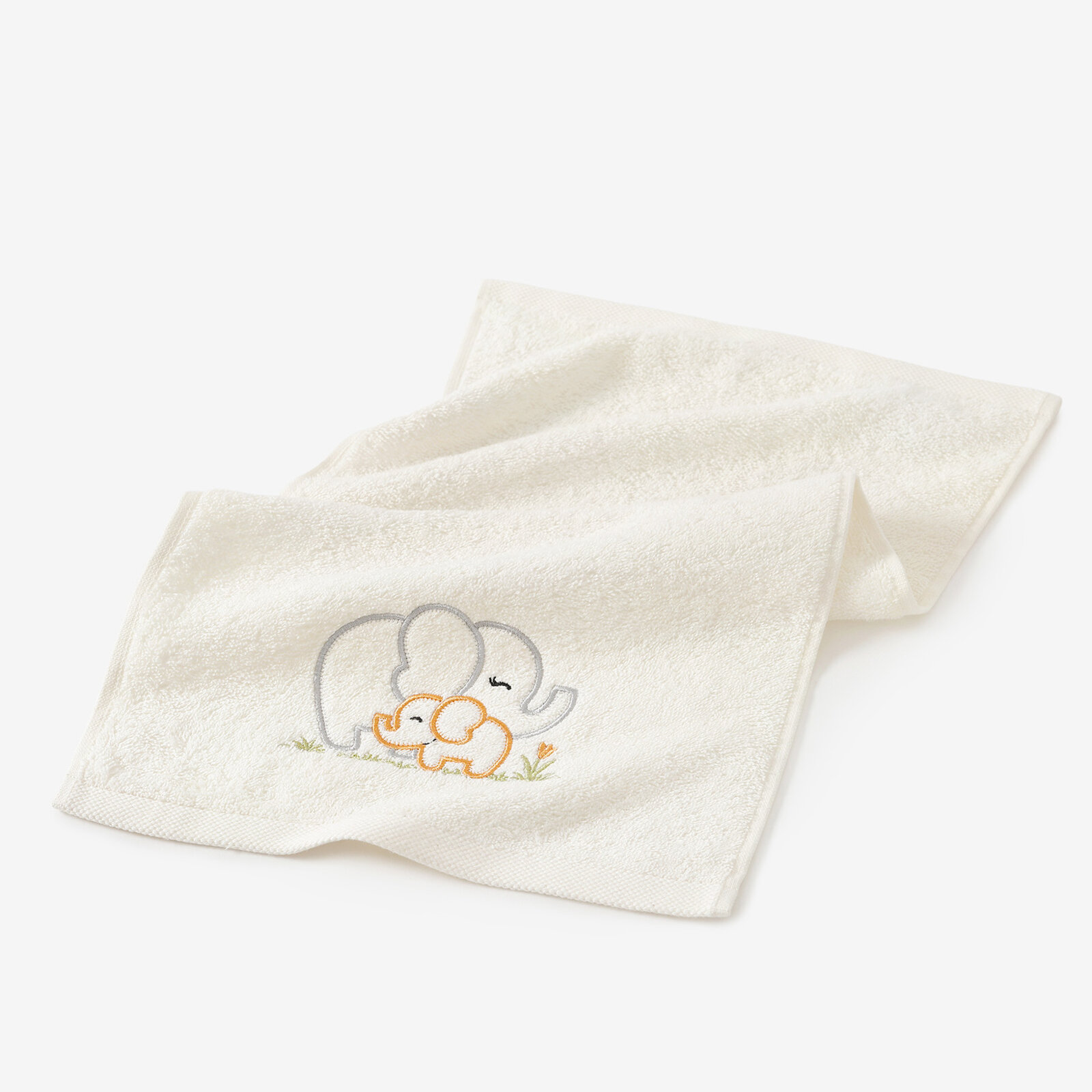 Kinder-Frottierhandtuch - Elefanten auf Creme