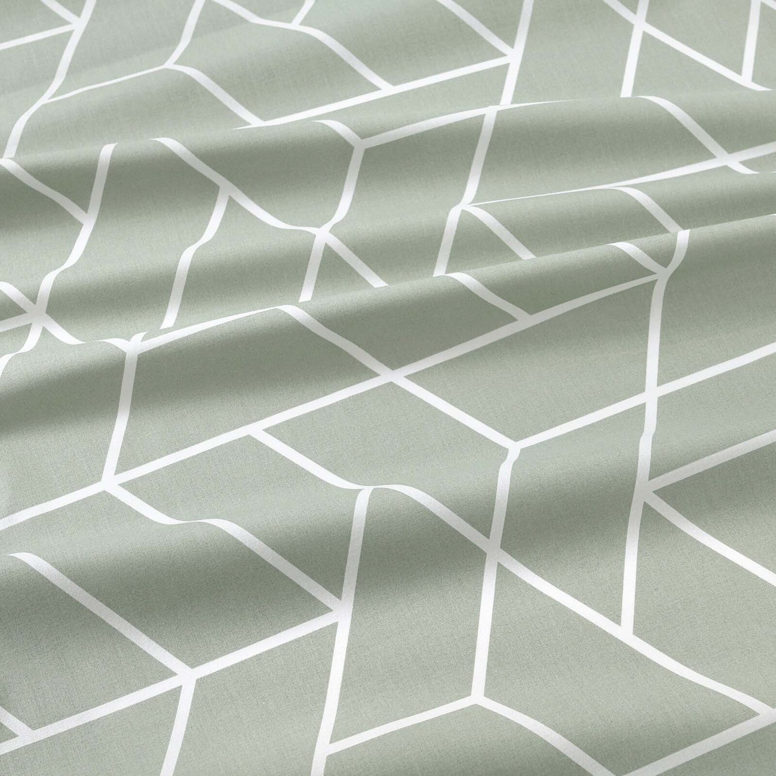 Baumwollstoff - Mosaik auf Salbeigrün