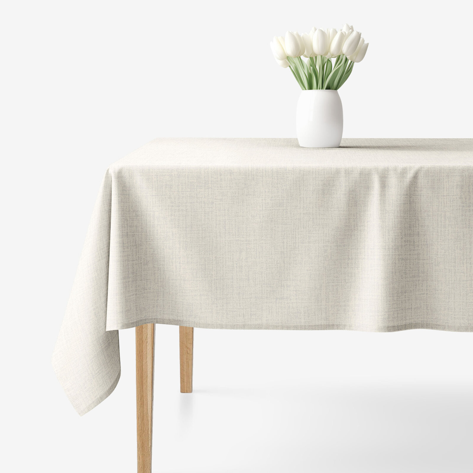 Eckige Tischdecke 100% Baumwolle - naturfarben, ungebleicht