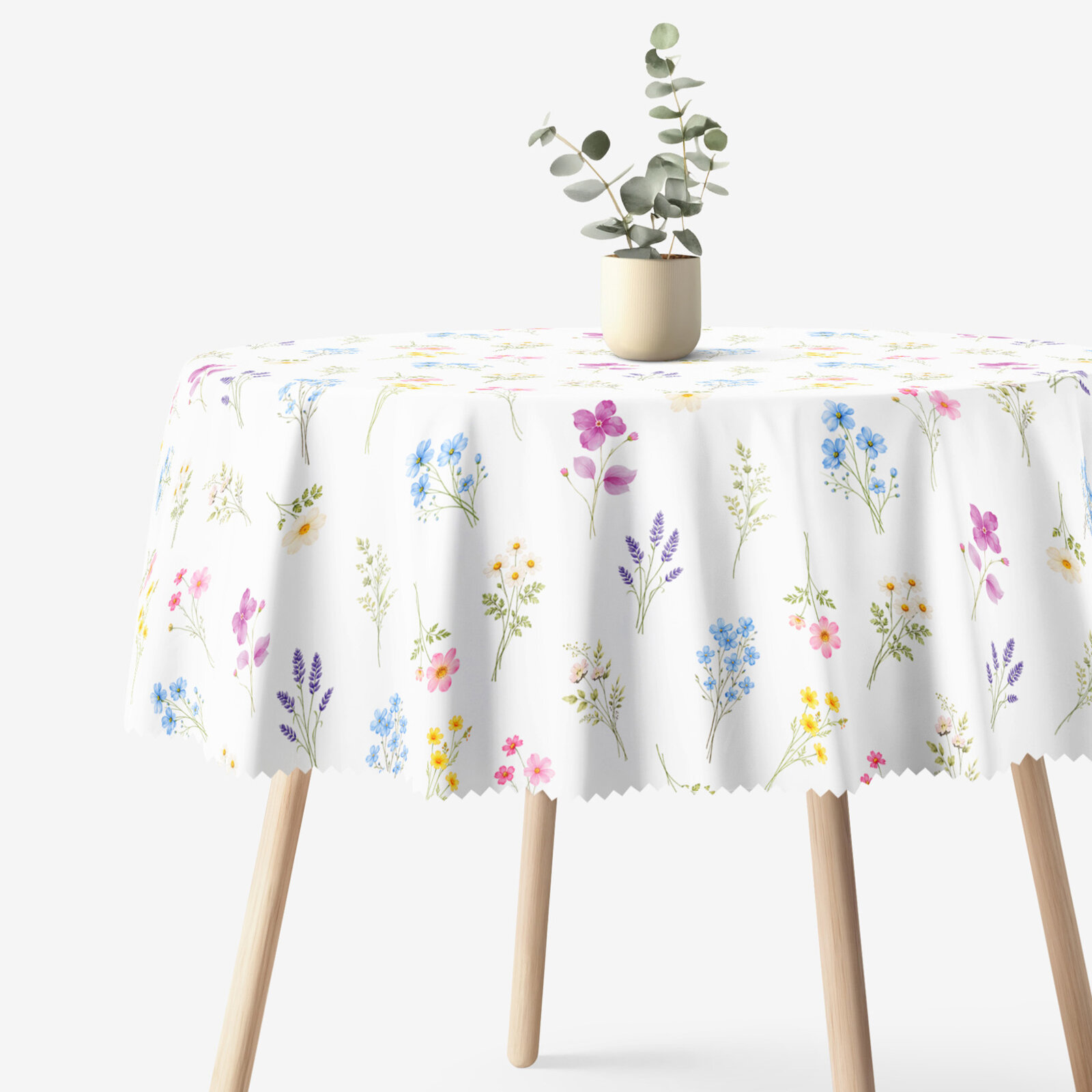 Runde Tischdecke Teflon - Blumengarten