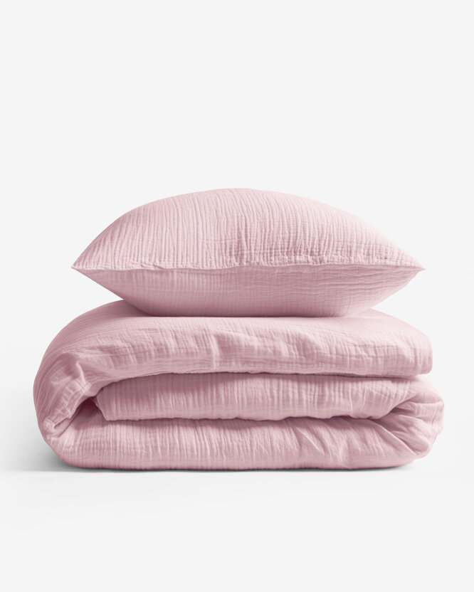 Musselin-Bettwäsche – pastellrosa