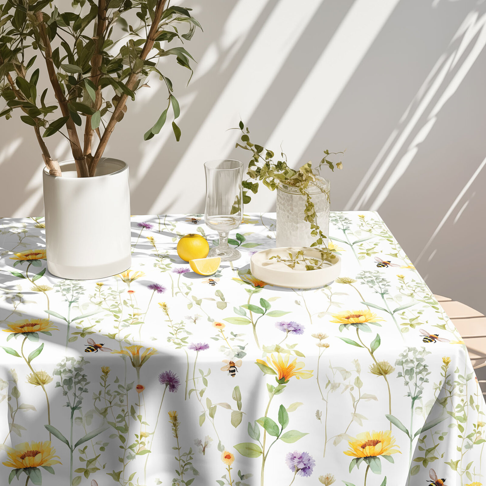 Eckige Teflon-Tischdecke - Wiesenwelt