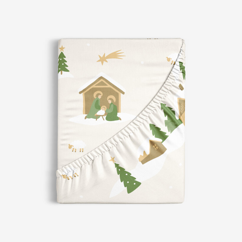 Weihnachtliches Spannbettlaken aus Baumwolle - Weihnachtslieder