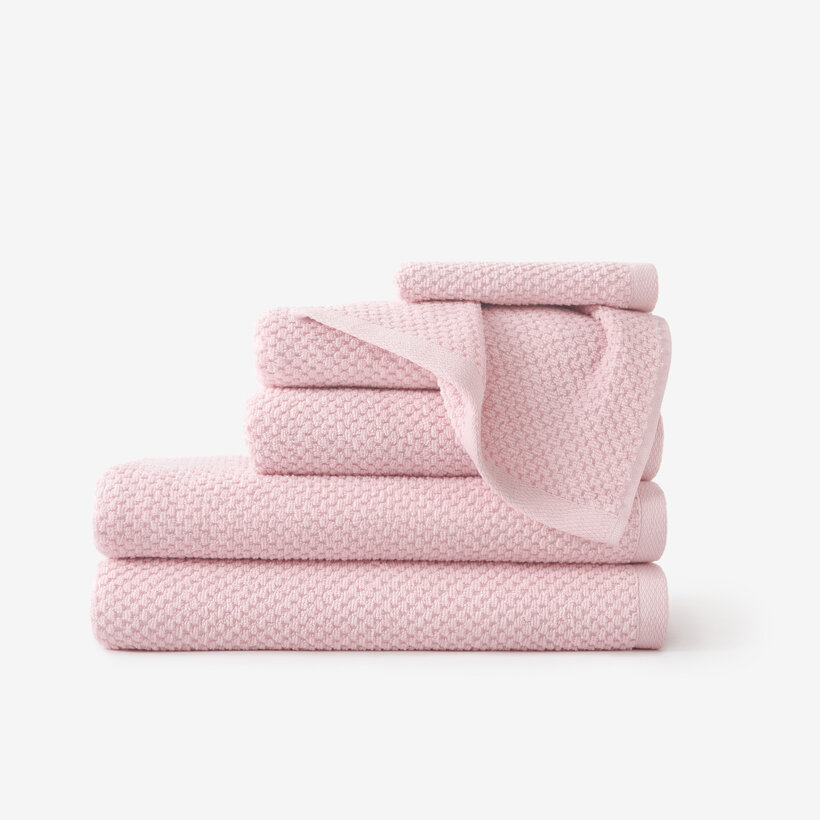 Frottee-Handtuch / Badetuch aus Baumwolle Micro Pure - Pastellrosa