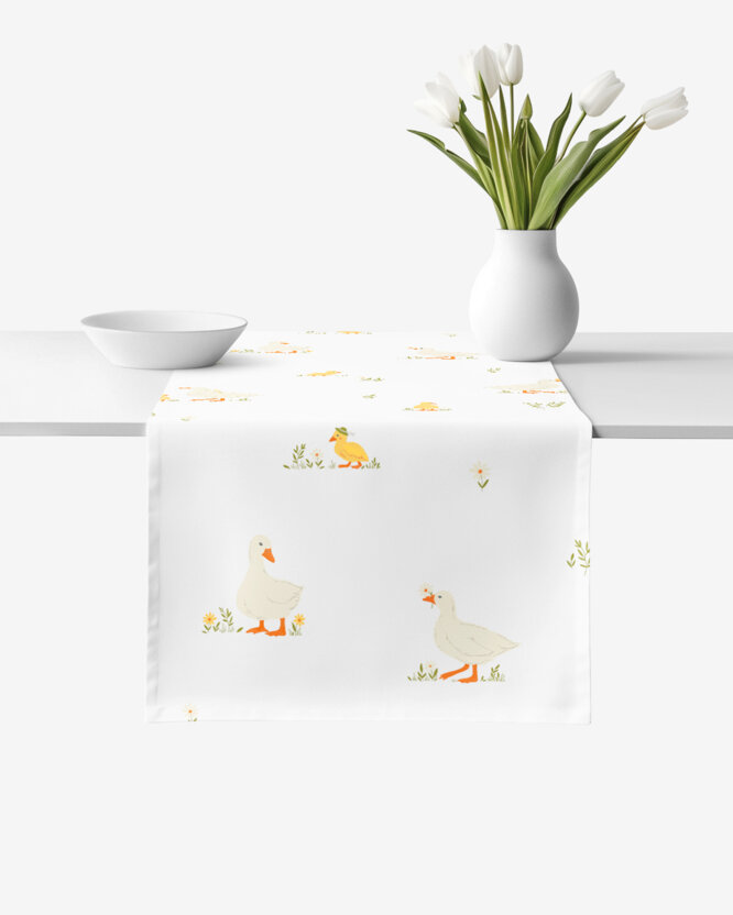 Ostern Tischläufer aus 100% Baumwolle - Enten