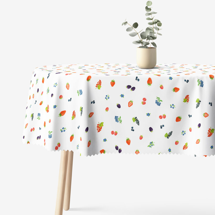 Ovale Tischdecke Teflon - Beeren