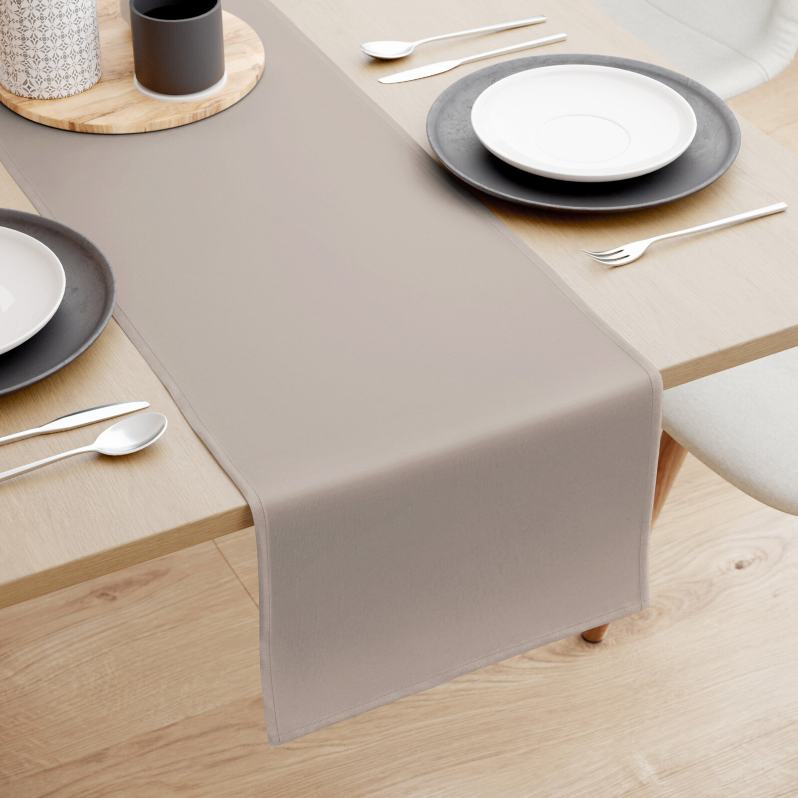 Tischläufer aus 100% Baumwolle - graubraun
