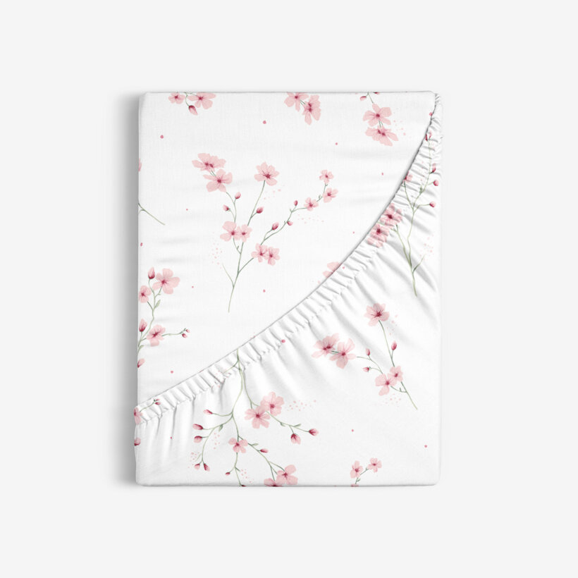 Spannbettlaken aus Baumwolle - Blühende Sakura-Kirschbäume
