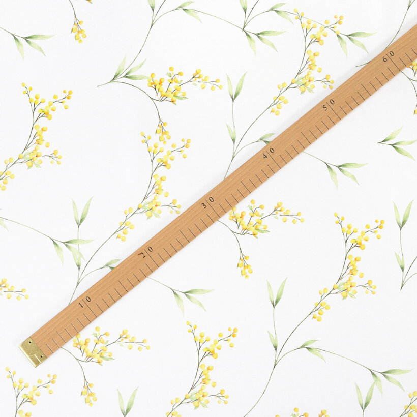 Teflonstoff für Tischdecken - Mimosenblüten