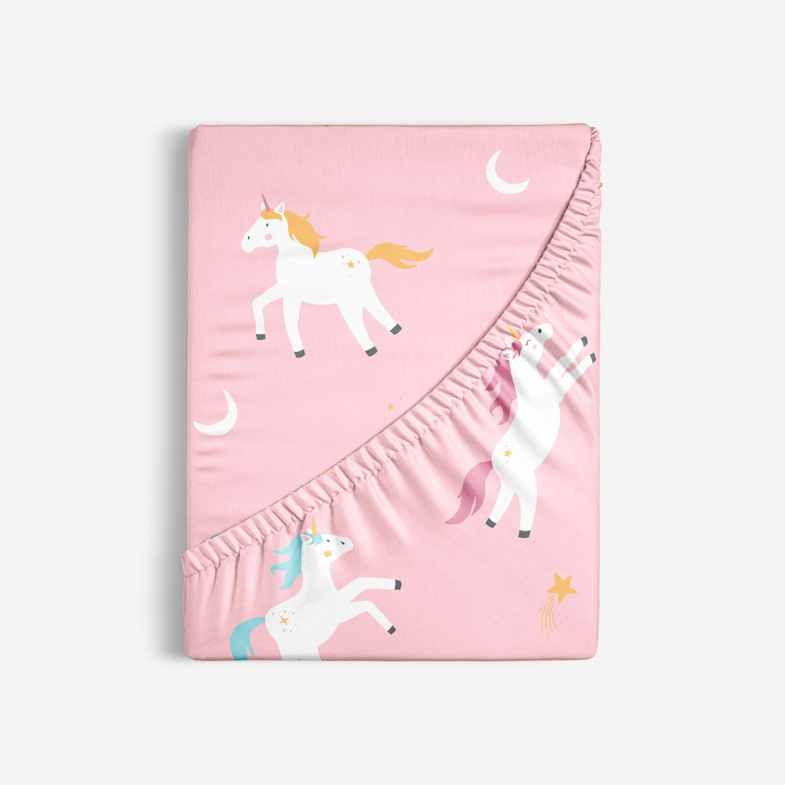 Kinder-Spannbetttuch aus Baumwolle - Lustige Einhörner
