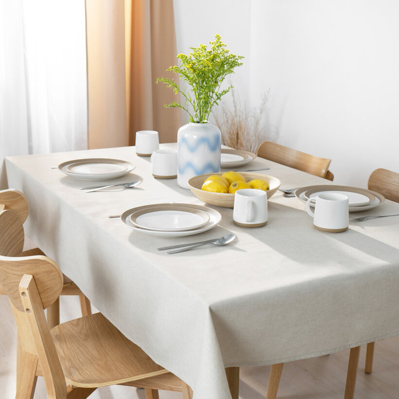 Eckige Tischdecke Malaga - natur