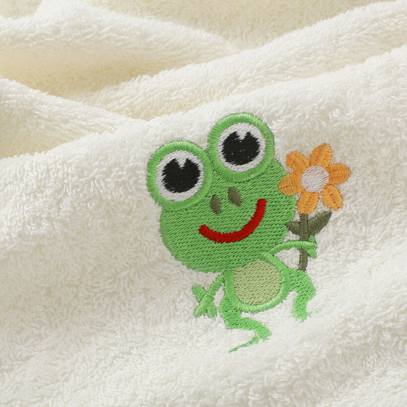 Kinder-Frottierhandtuch - Frosch auf Creme