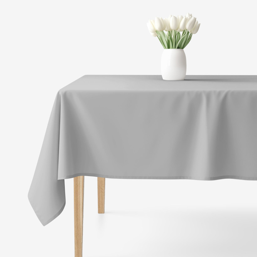 Eckige Tischdecke 100% Baumwolle - grau