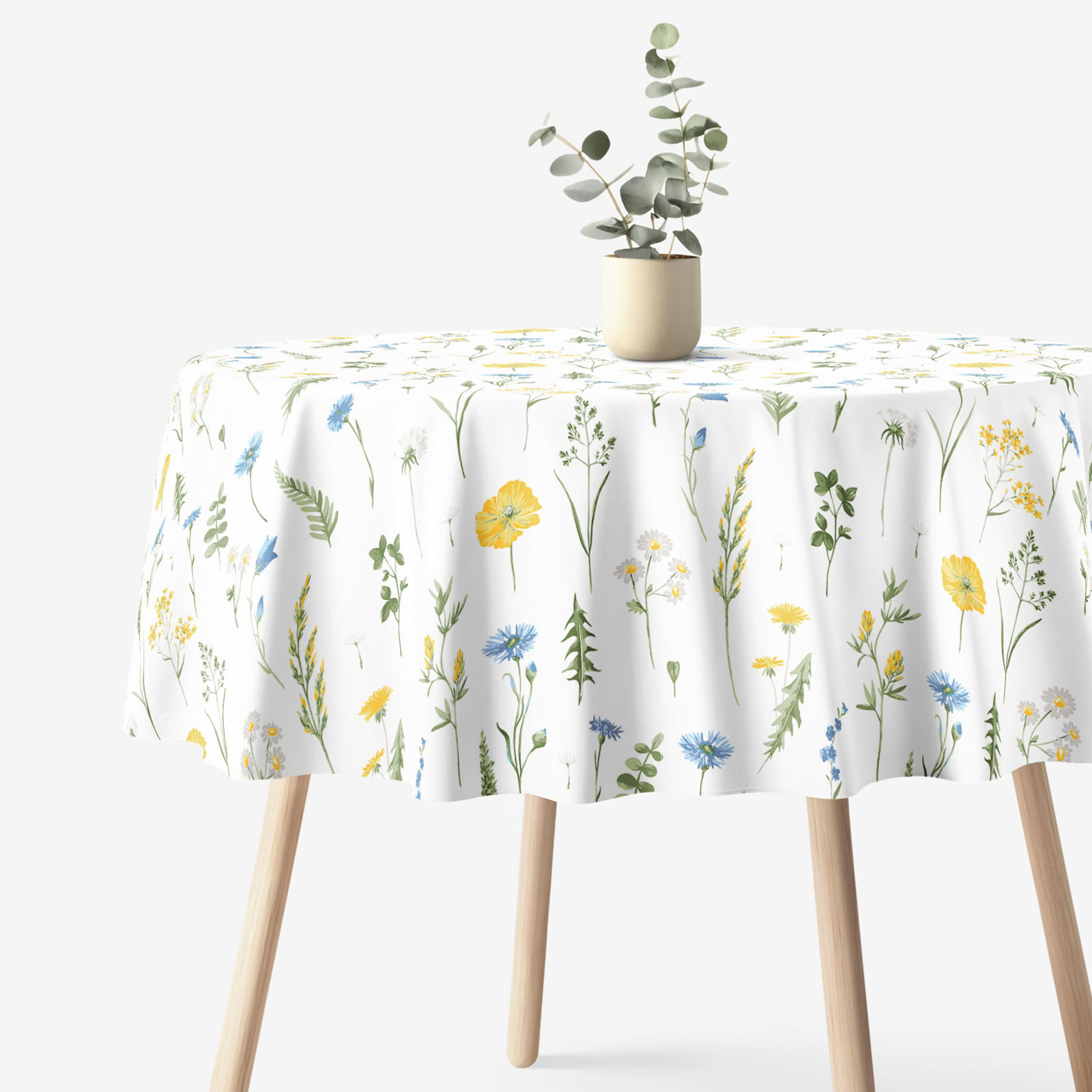 Runde Tischdecke 100% Baumwolle - Sommerwiese