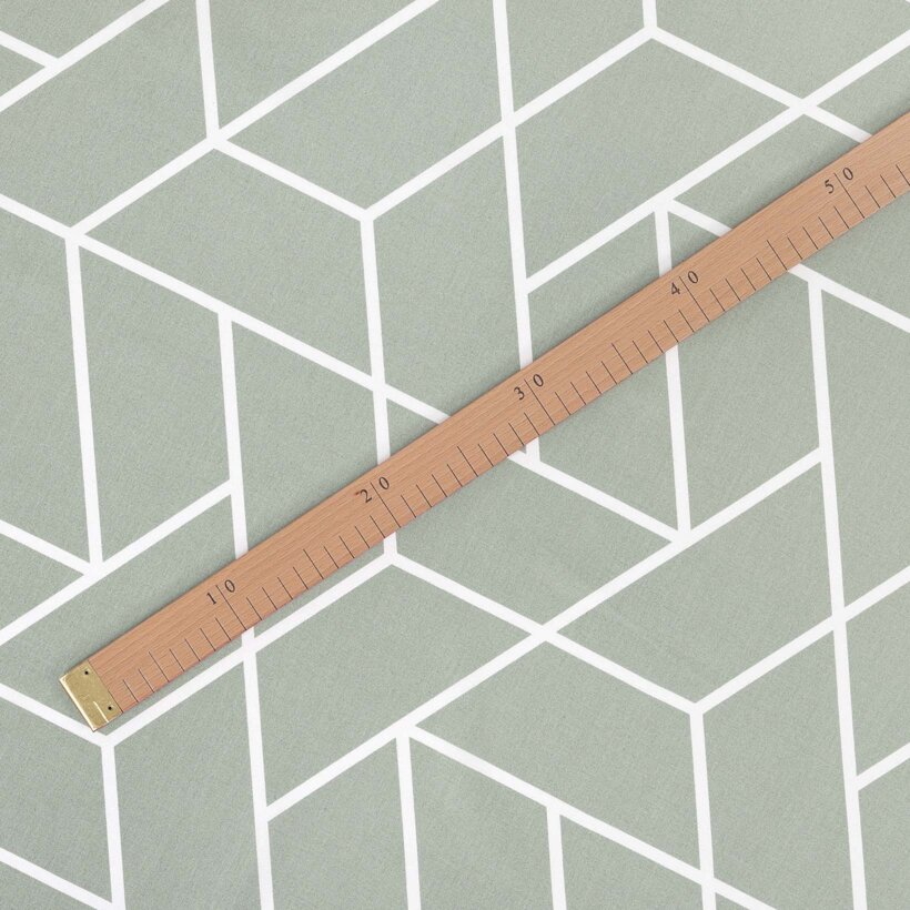 Baumwollstoff - Mosaik auf Salbeigrün