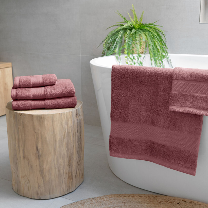 Bambus-Handtuch/Badetuch - burgunderrosa