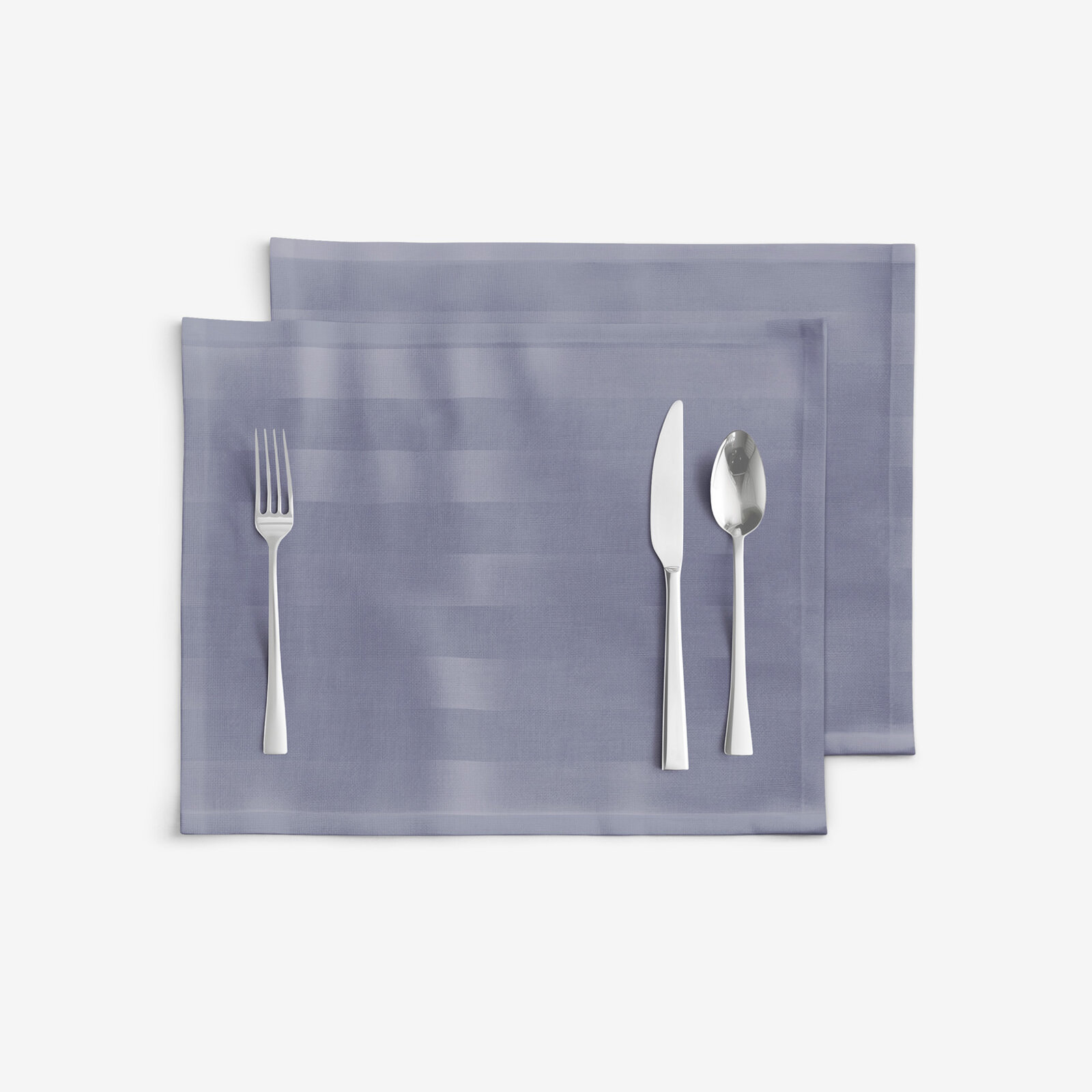 Festliche Damast-Tischset - dunkelgraue Streifen mit Satin-Glanz - 2 Stück