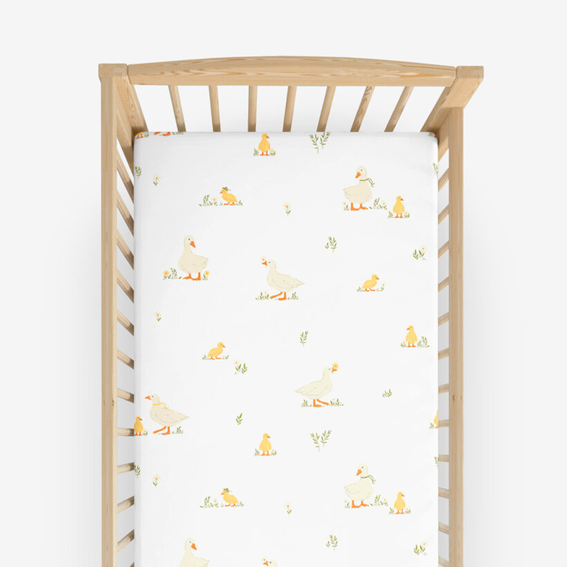 Ostern Spannbetttuch aus Baumwolle für Babybetten - Enten