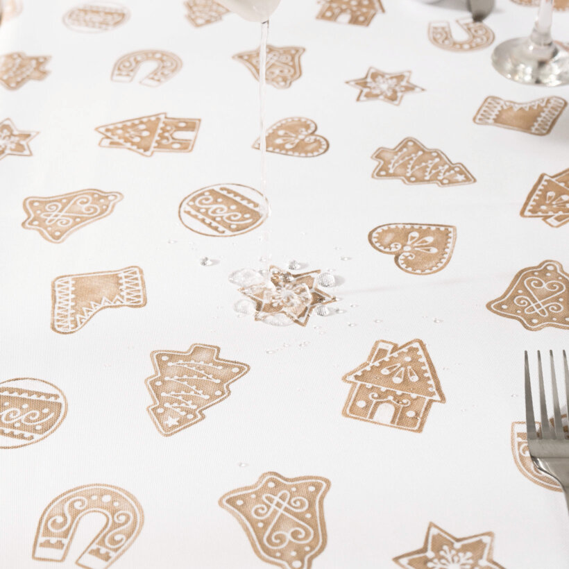 Eckige weihnachtliche Teflon-Tischdecke - Lebkuchen