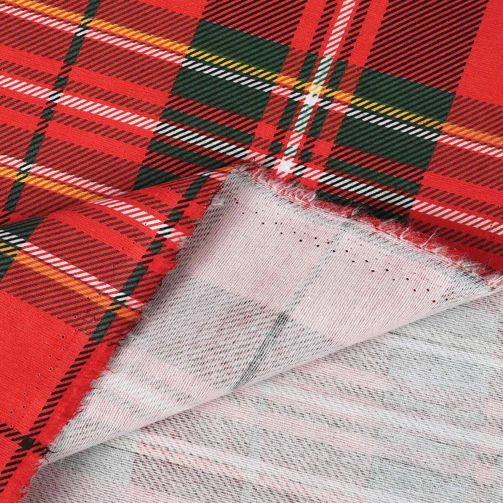 Weihnachtlicher Flanellstoff - rotes Karo