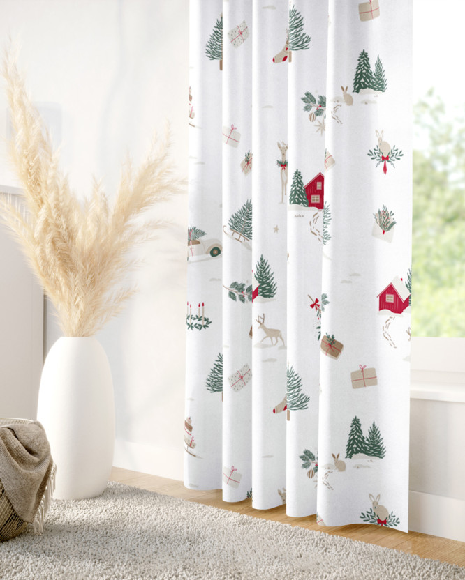 Vorhang aus Baumwolle - Traditionelle Weihnachten