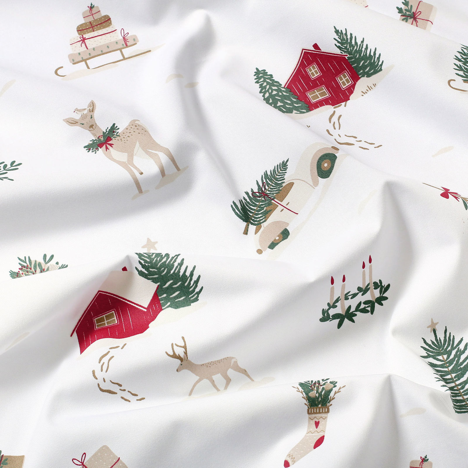 Weihnachtliches Tischset 100% Baumwollköper - Traditionelle Weihnachten - 2 Stück