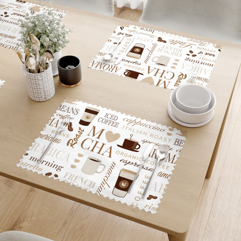 Teflon Tischset - Kaffee Menü - Set 2 Stück