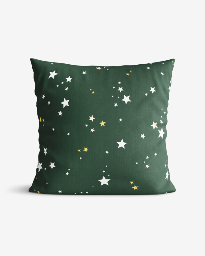 Weihnachtlicher Dekorativer Kissenbezug - Sterne auf Grün