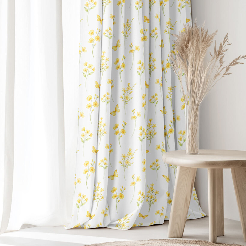 Dekorativer Vorhang – Gelbe Wiese
