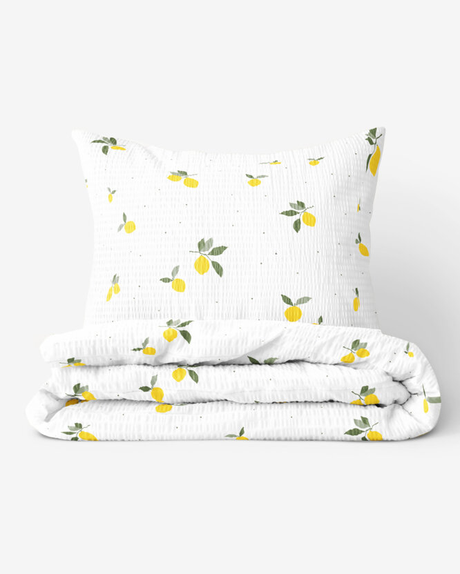 Seersucker Bettwäsche - Zitrone