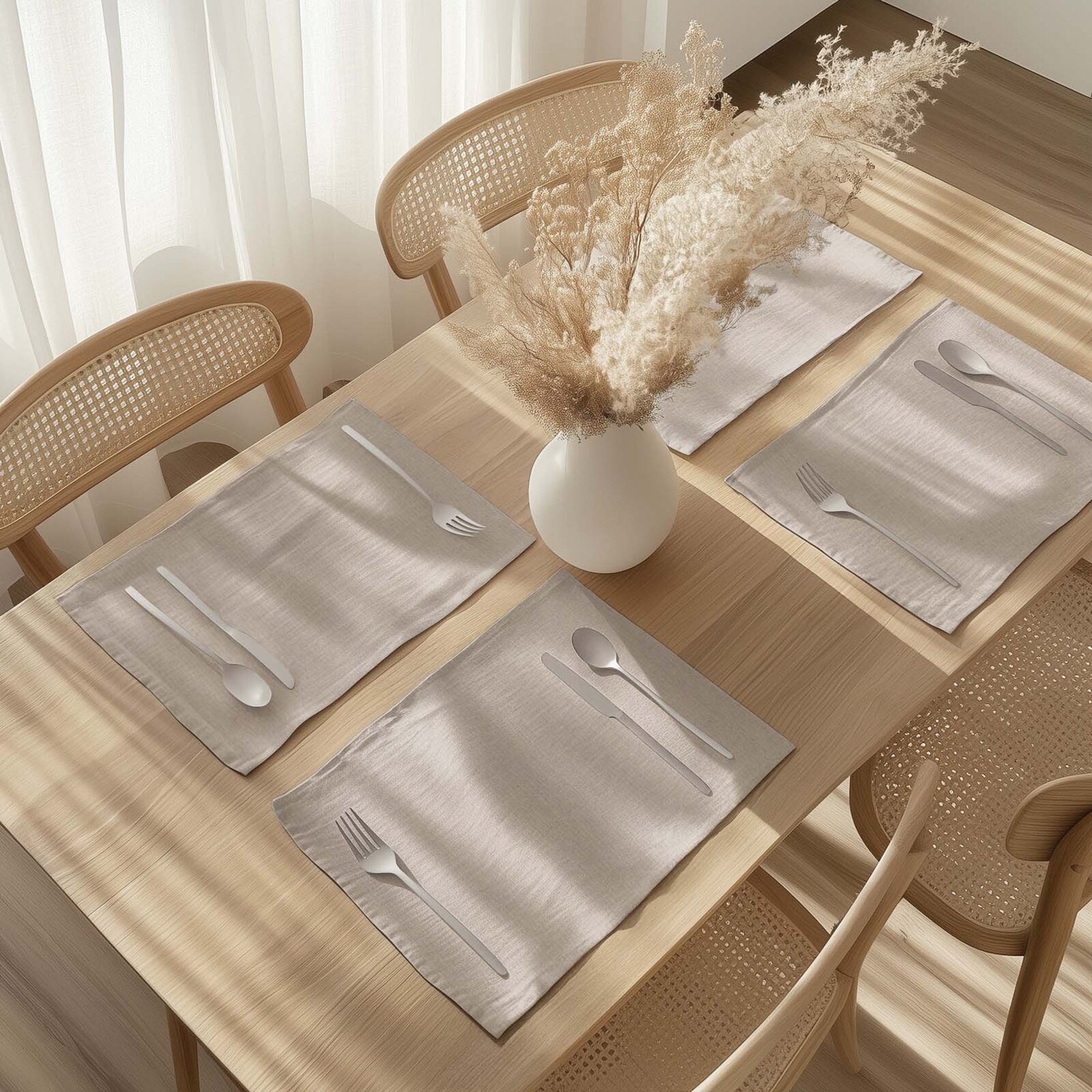 Tischset aus Leinenmischung - kaffee - 2 Stück Set