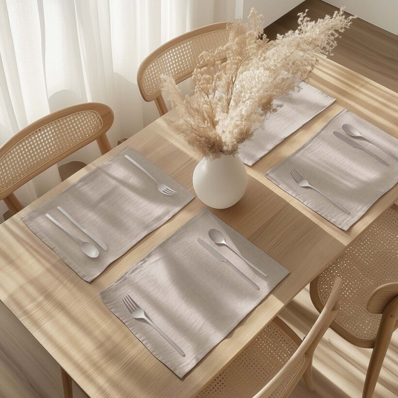 Tischset aus Leinenmischung - kaffee - 2 Stück Set