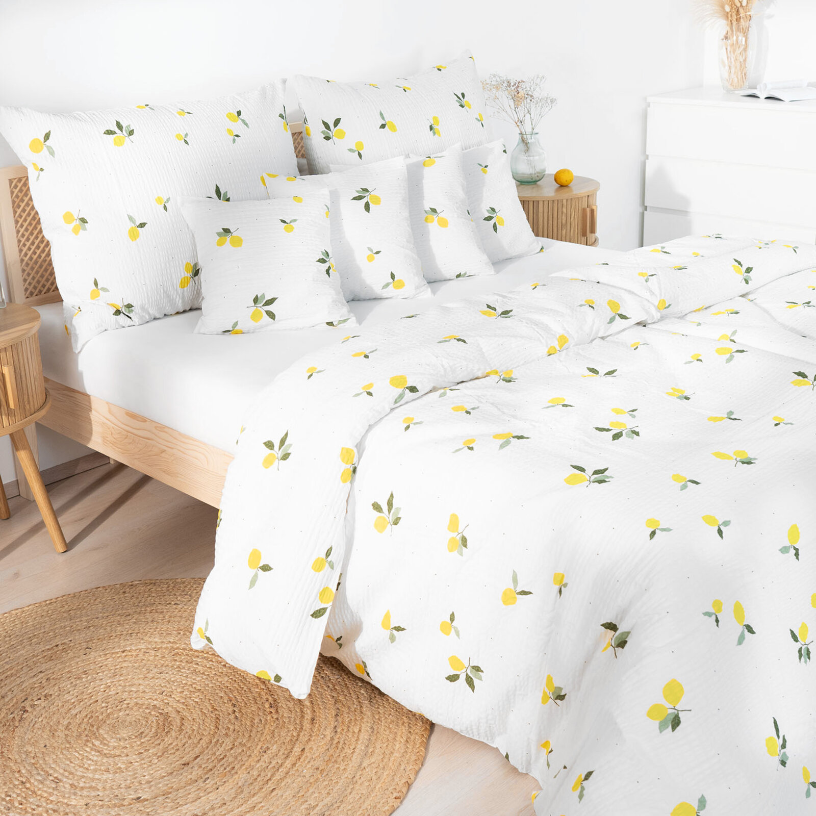 Seersucker Bettwäsche - Zitrone