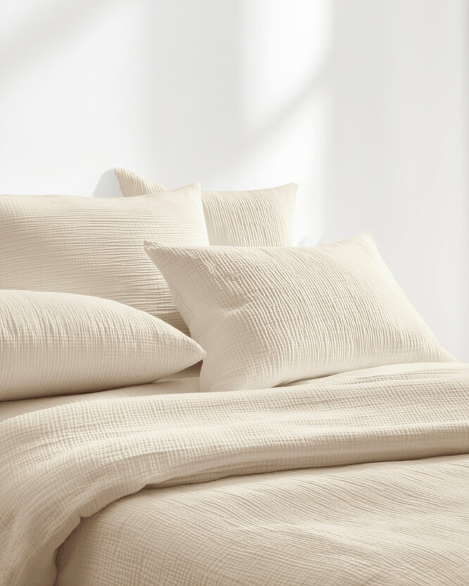 Musselin-Bettwäsche – creme