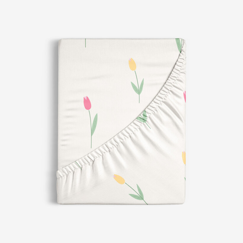 Spannbettlaken aus Baumwolle - Tulpen