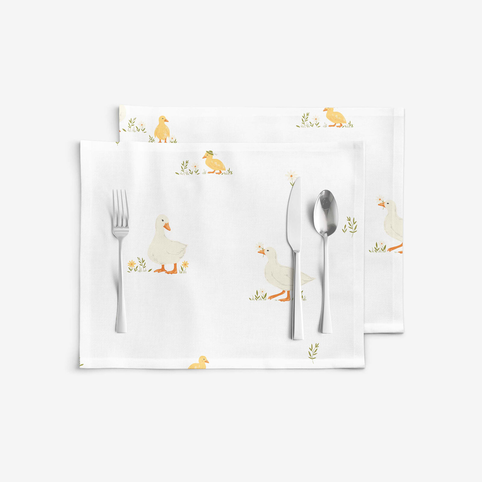 Ostern Tischset 100% Baumwolle - Enten - 2 Stück