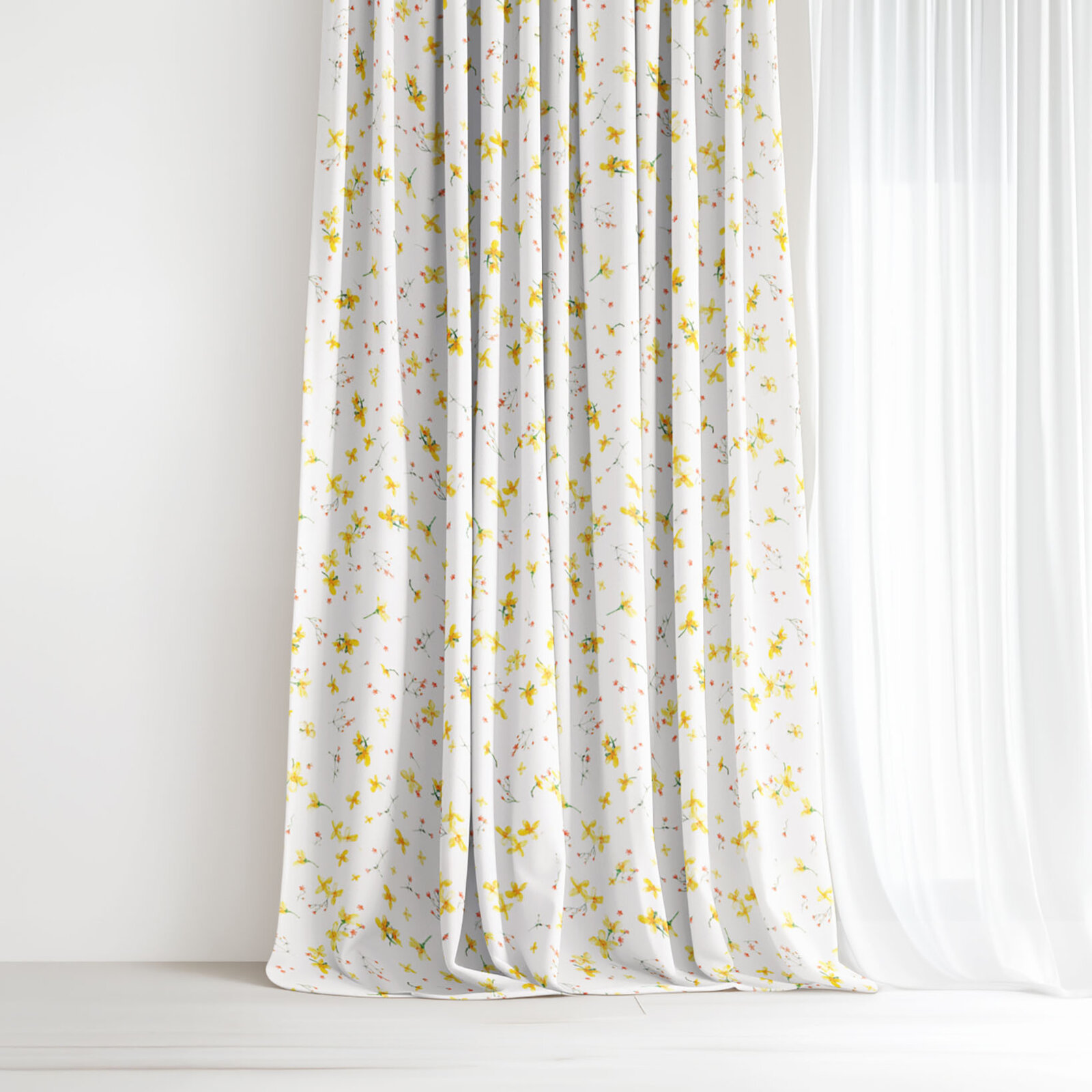 Dekorativer Vorhang Valencia - Blüten der Narzissen