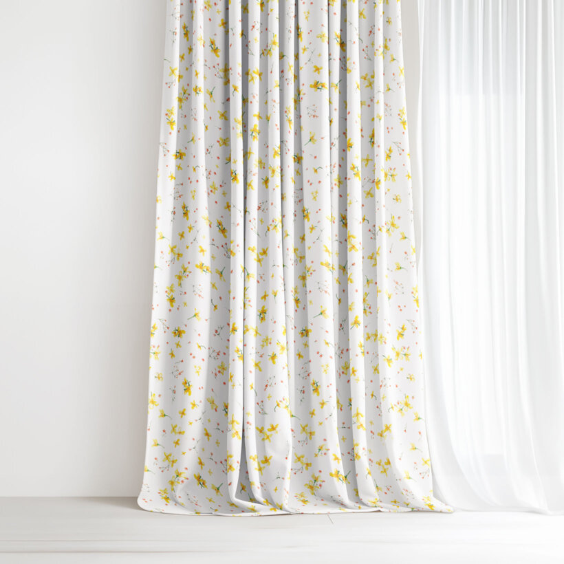 Dekorativer Vorhang Valencia - Blüten der Narzissen