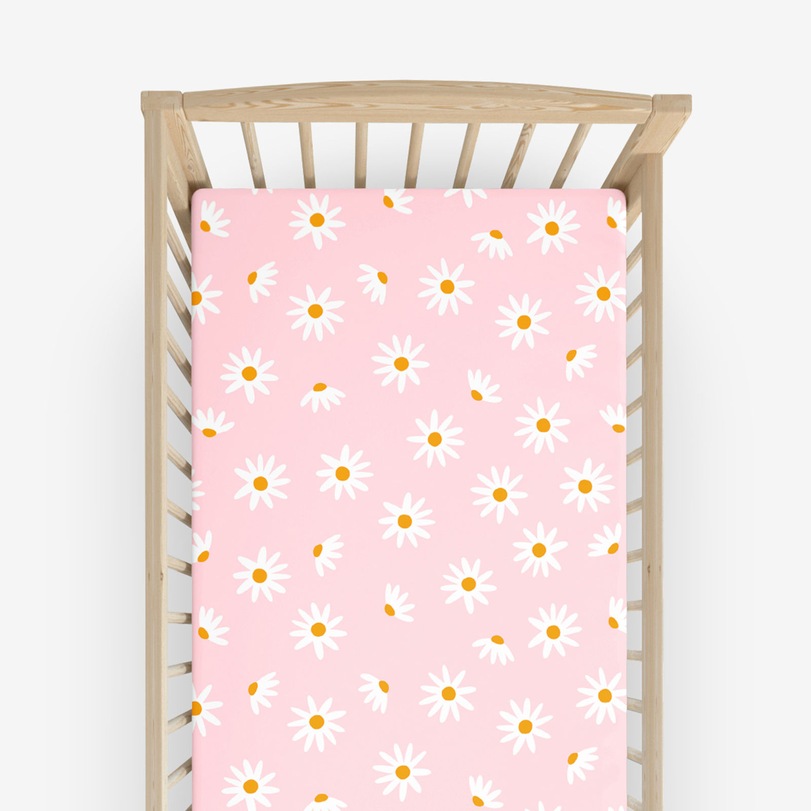 Spannbetttuch aus Baumwolle für Babybetten - Margerite Blumen
