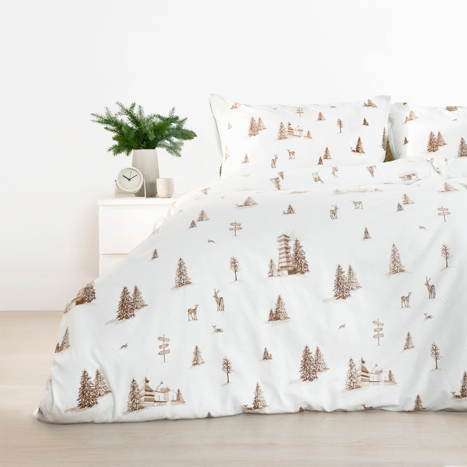 Weihnachtlich Flanell-Bettwäsche - Berge