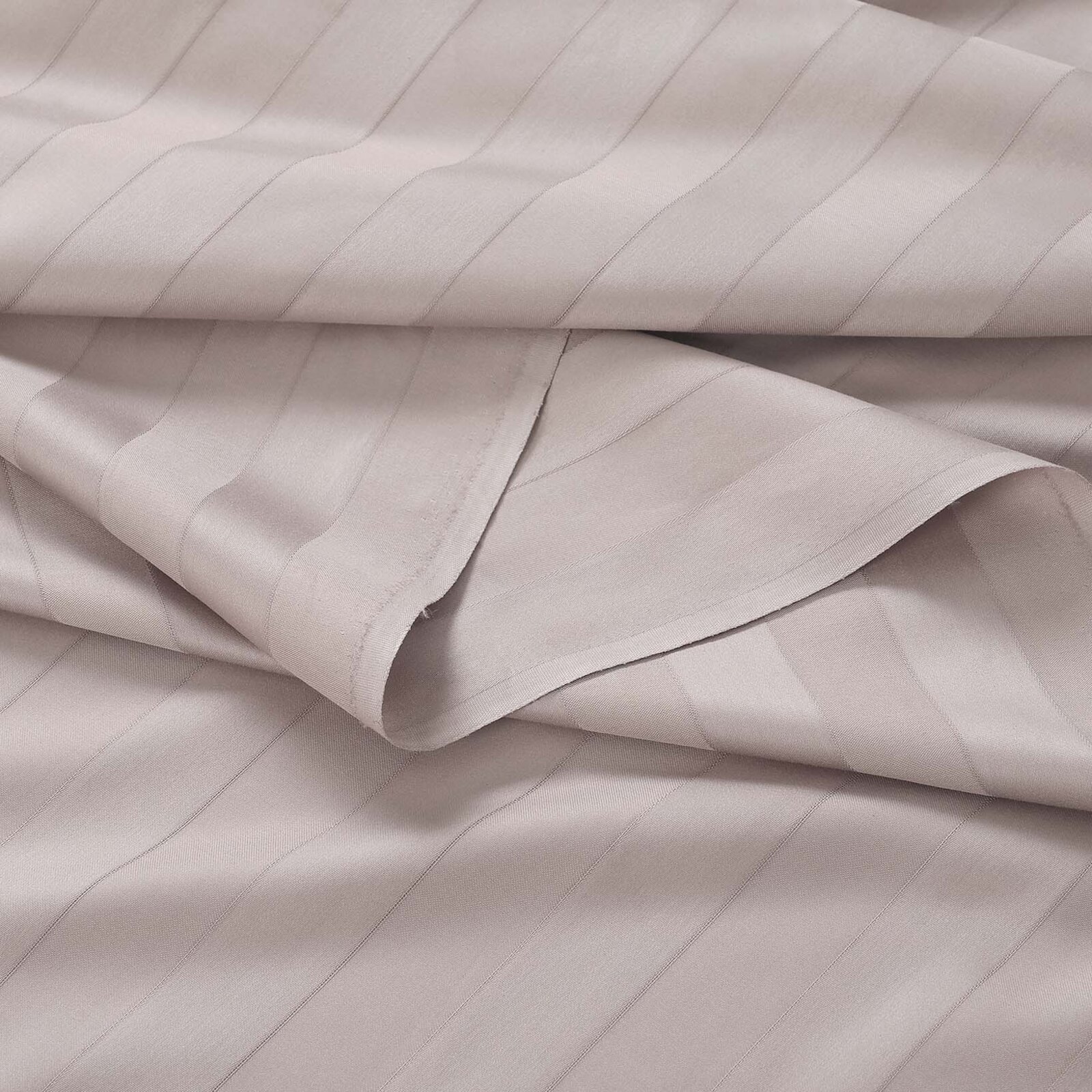 Damast - graubraun Streifen mit Satin-Glanz