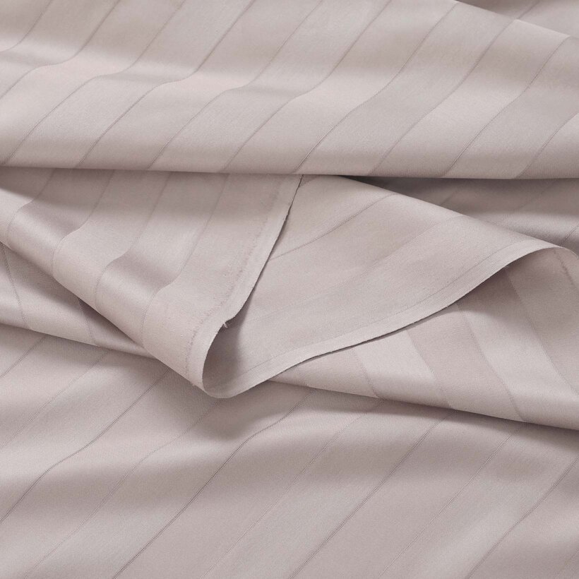 Damast - graubraun Streifen mit Satin-Glanz