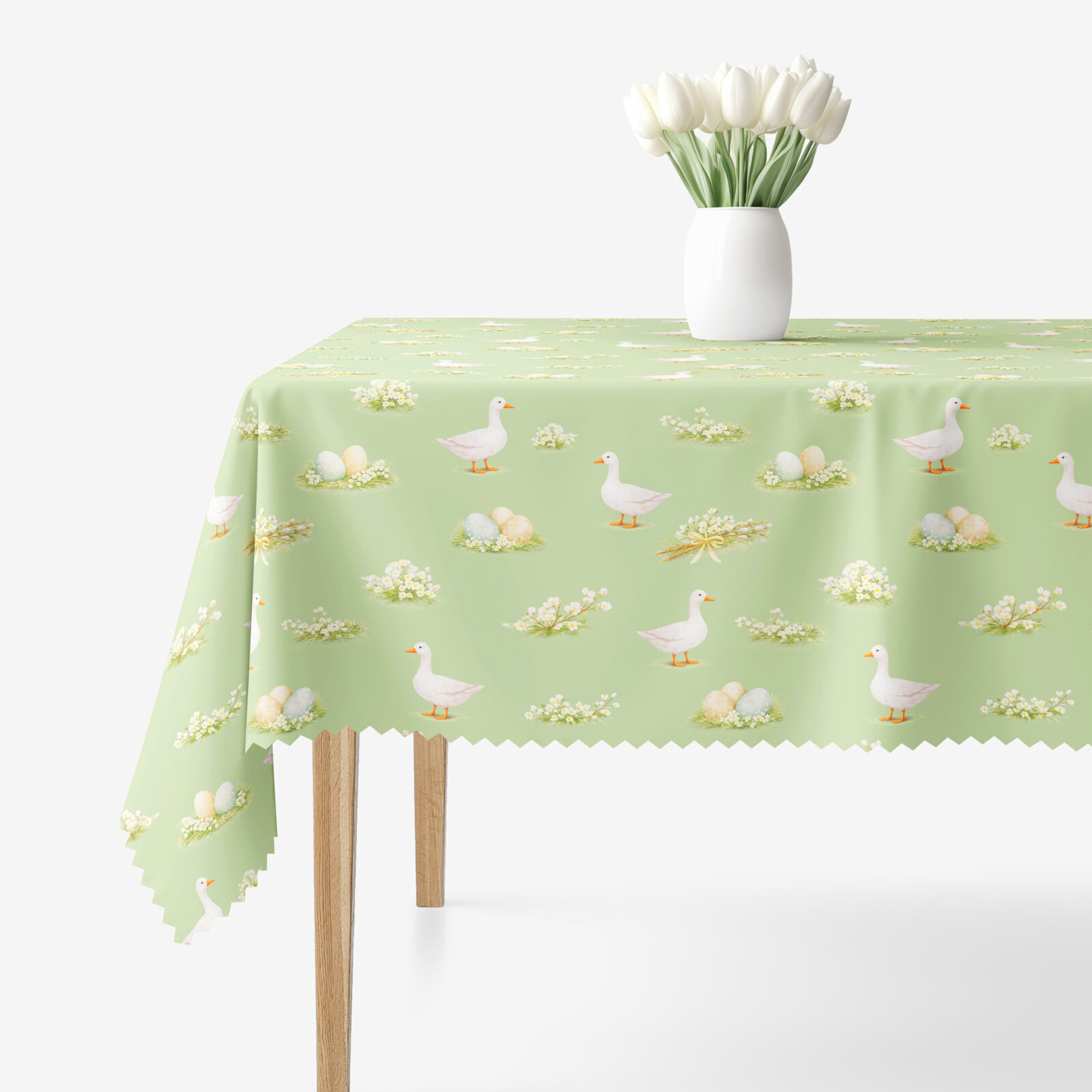 Ostern Eckige Teflon-Tischdecke - Gänse und Ostereier