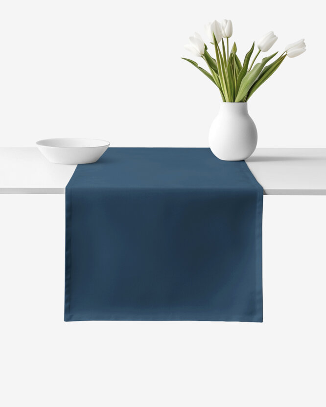 Tischläufer aus 100% Baumwolle - marineblau