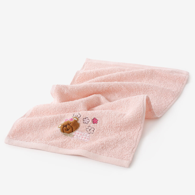 Kinder-Frottierhandtuch - Bärchen auf Rosa