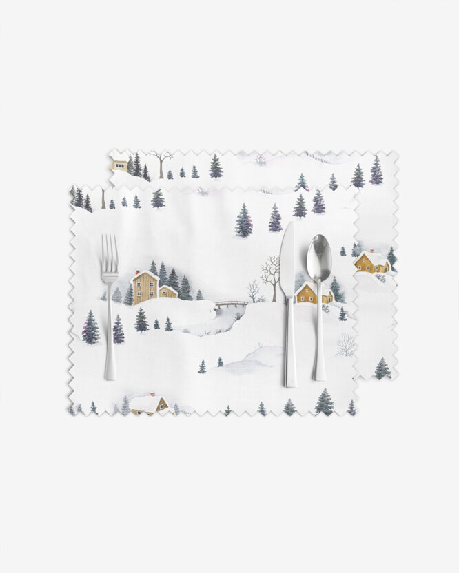 Weihnachtliches Teflon-Tischset - Winterlandschaft - 2 Stück