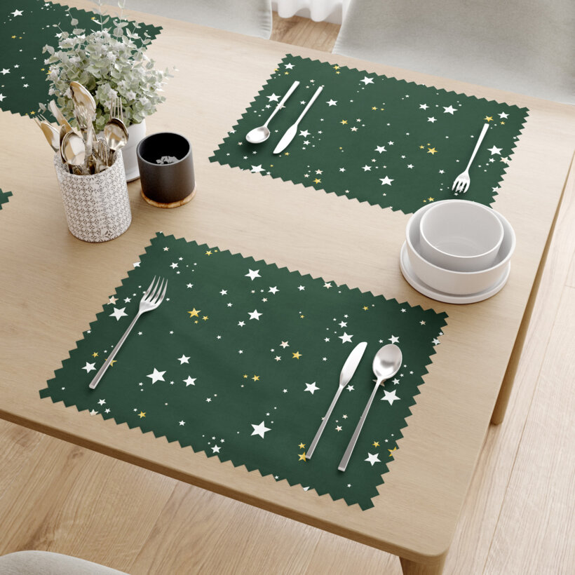 Weihnachtliches Teflon-Tischset - Sterne auf Grün - 2 Stück